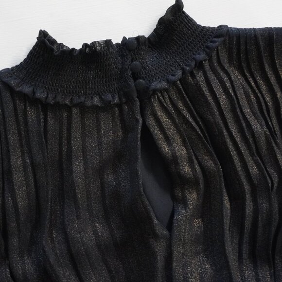 Nanette Lepore Pleated Dress Smocked Neck and Waist Size 4 - Picture 15 of 16